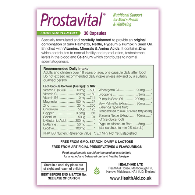 HealthAid Prostavital - 30 Capsules