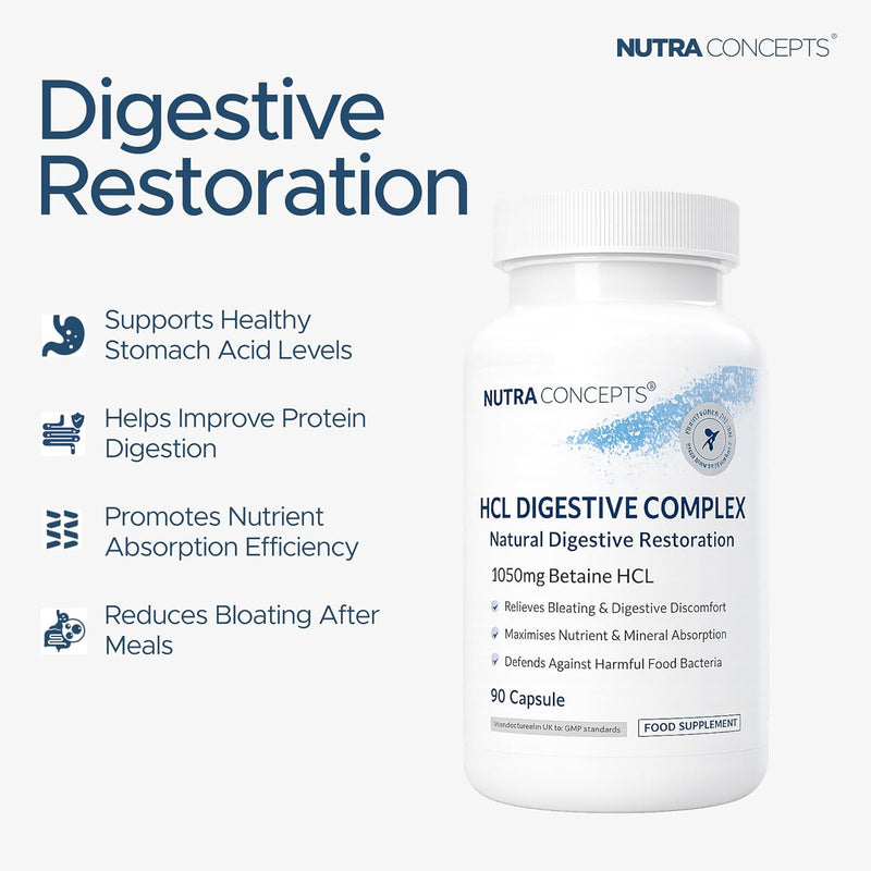 HCL Digestive Complex - Stomach Acid Support - 90 Capsules