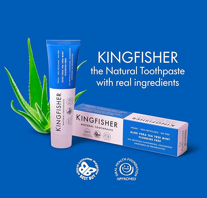 Kingfisher Aloe Vera Tea Tree Mint Toothpaste (Fluoride Free) - 100ml