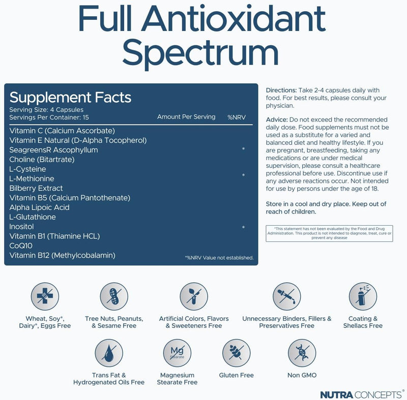 Nutraconcepts Antioxidant Complex – 60 Vegetable Capsules