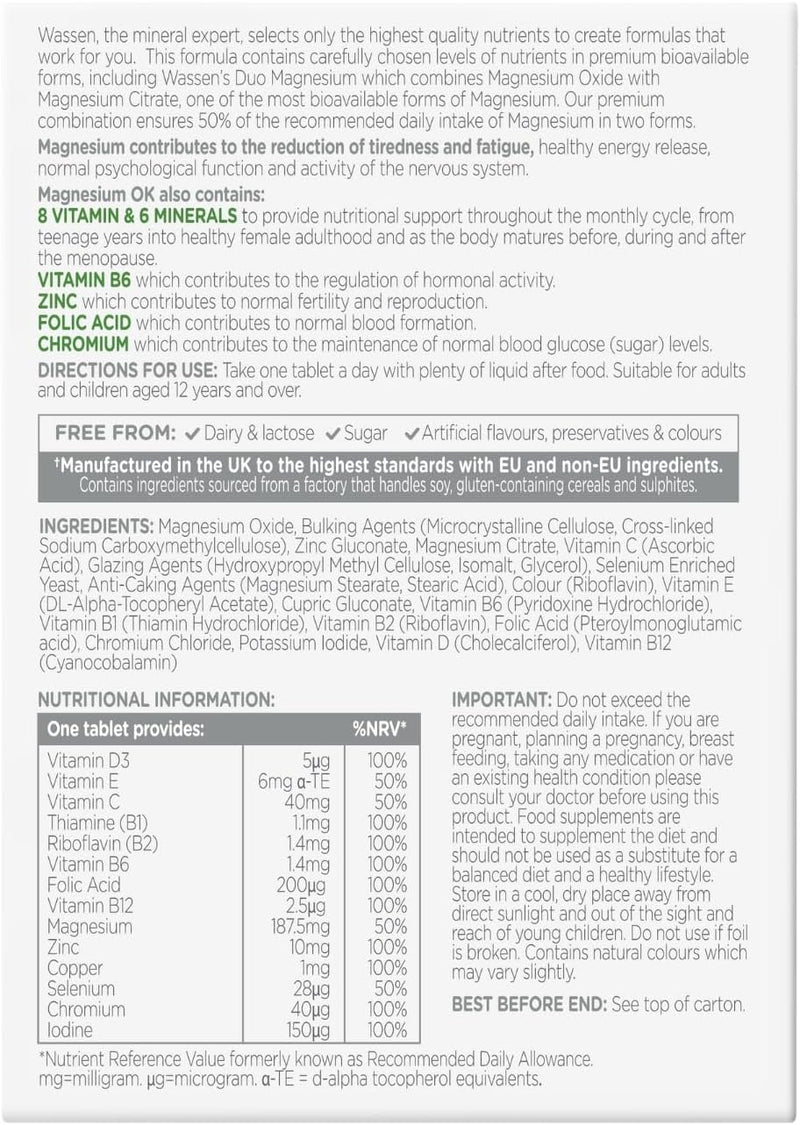 Wassen Magnesium Ok - 90 Tablets