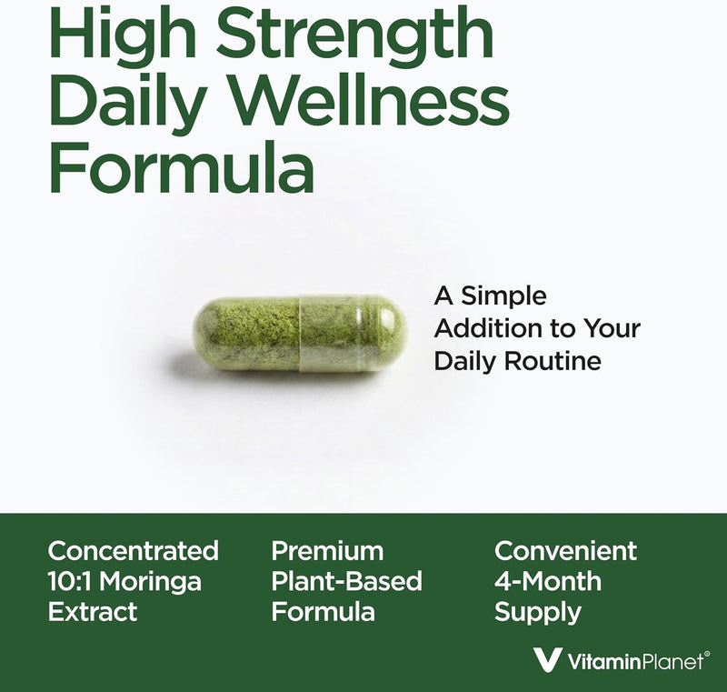 Moringa Leaf 2500mg, Pure Extract, 120 Vegan Capsules, 4 Month Supply, Vegan