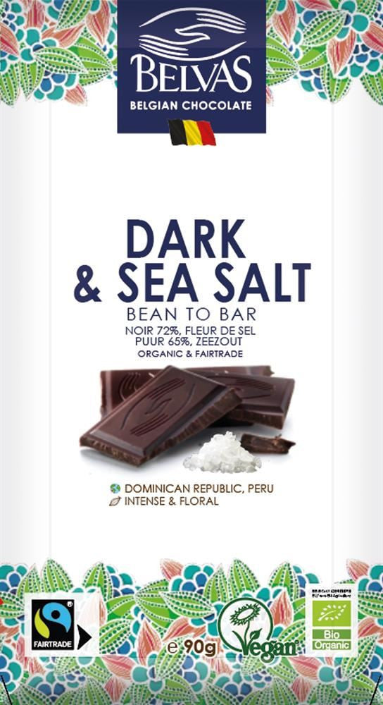 Belvas Tablet Dark & Sea Salt Rep Dom and Peru - 90g