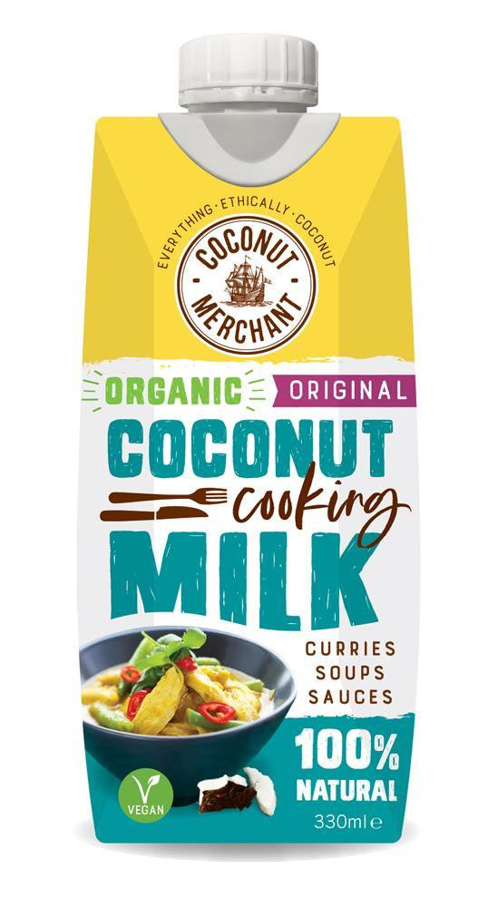 Coconut Merchant Organic Coconut Cooking Milk - 330ml (Pack of 6)