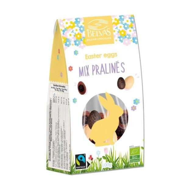 Belvas Organic Praline Chocolate Easter Eggs Mix - 100g