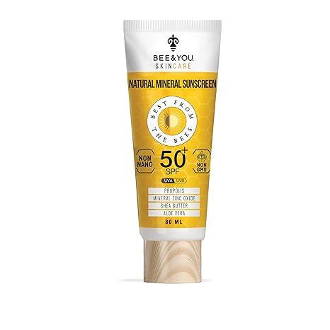 Bee&You Skincare Natural Mineral Sunscreen. 80ml