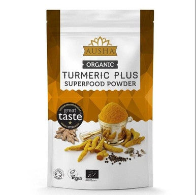 AUSHA Organic Turmeric Powder with Black Pepper Ginger Cardamom - 250g