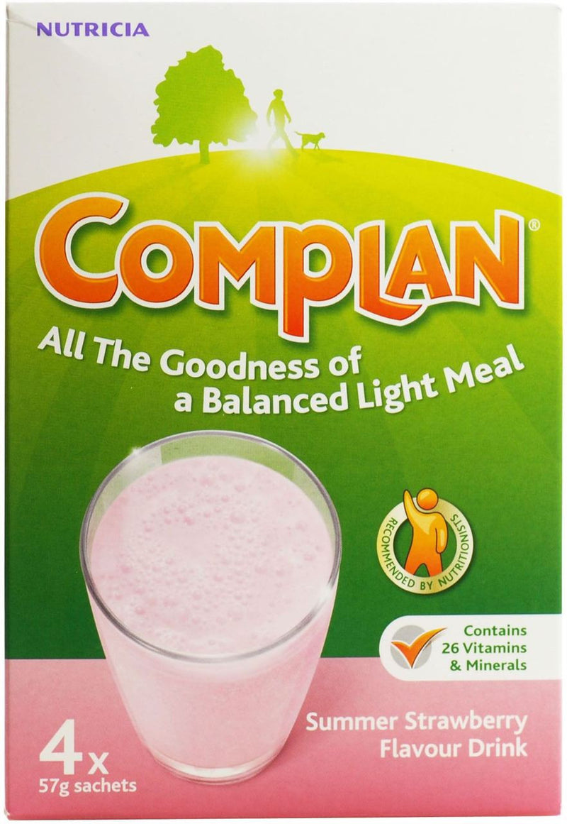Complan Strawberry Flavour Nutritional Drink - 4 x 55g Sachets