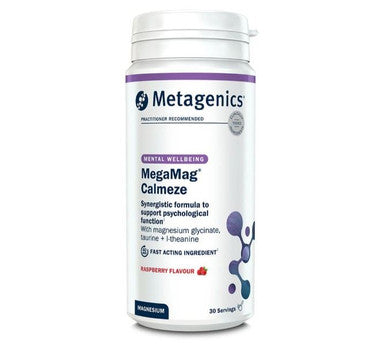 Metagenics MegaMag Calmeze Magnesium Powder Raspberry  - 30 Servings