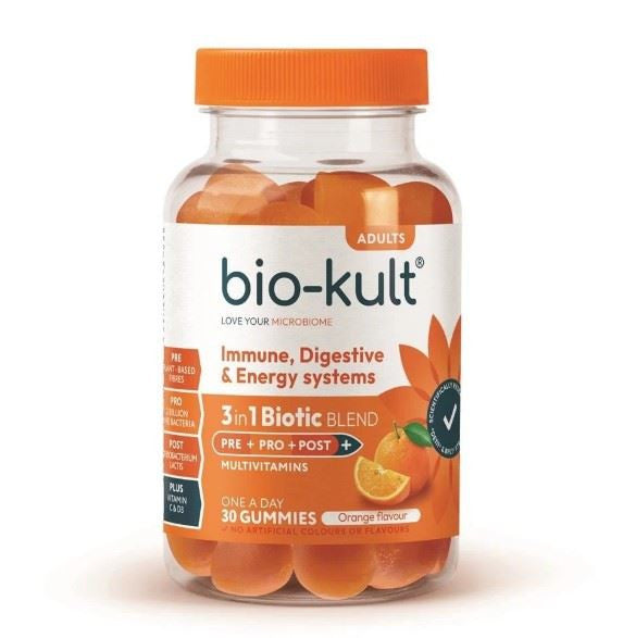 Bio-Kult 3-in-1 Biotic Blend Gummies for Adults Orange Flavour - 30 Gummies