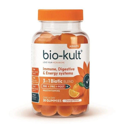 Bio-Kult 3-in-1 Biotic Blend Gummies for Adults Orange Flavour - 30 Gummies