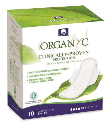Organyc Period Pads (Wings) Heavy Flow - 10 Pads