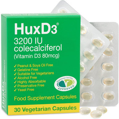 Huxley HuxD3 Vitamin D3 3200iu - 30 Veg Caps