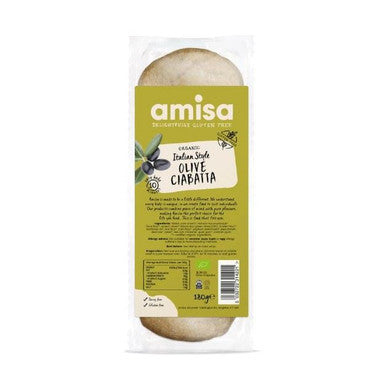Amisa Organic Olive Ciabatta Gluten Free - 180g