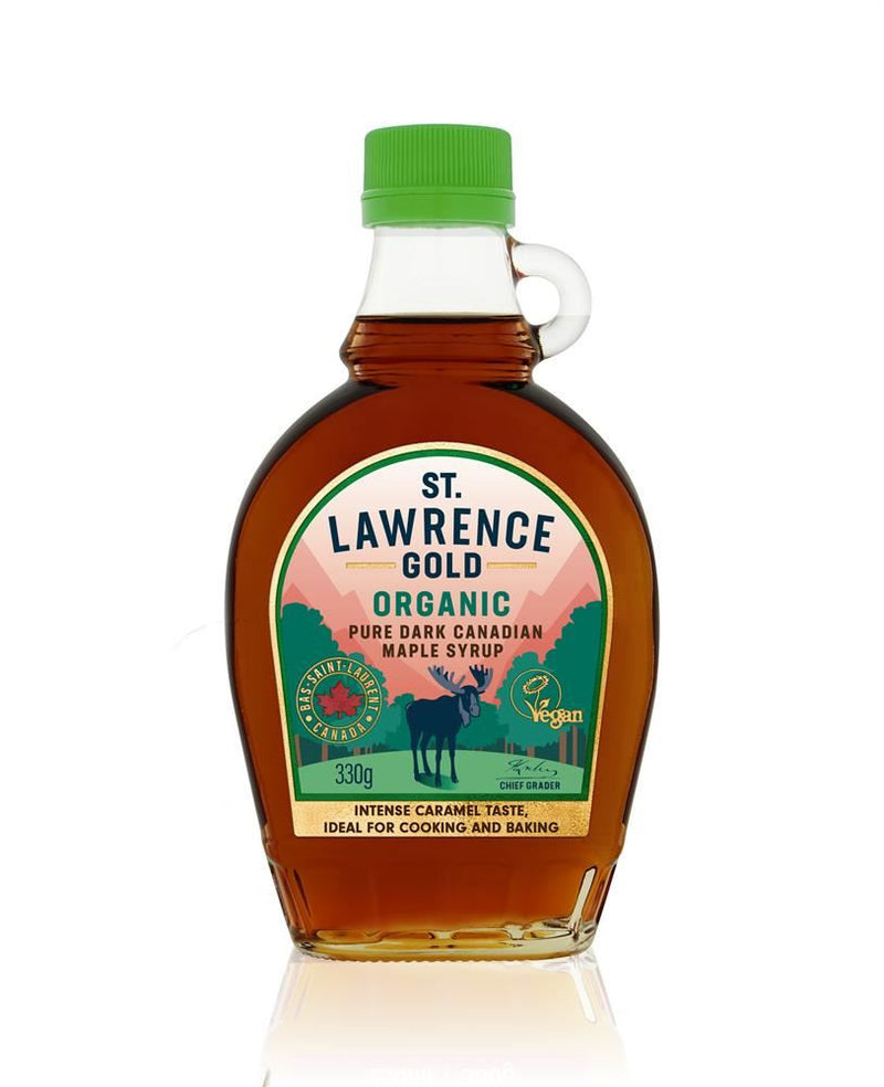 St Lawrence Gold Organic Pure Dark Canadian Maple Syrup - 330g