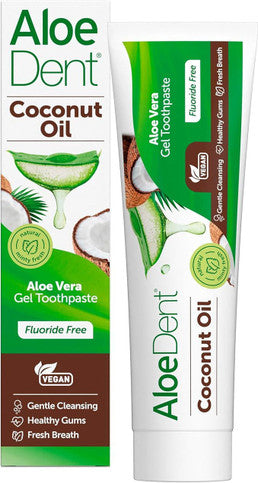 Aloe Dent Coconut Oil Aloe Vera Gel Toothpaste Fluoride Free - 100ml