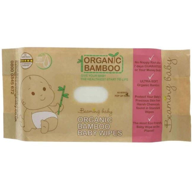 Beaming Baby Organic Bamboo Baby Wipes - 80 Wipes