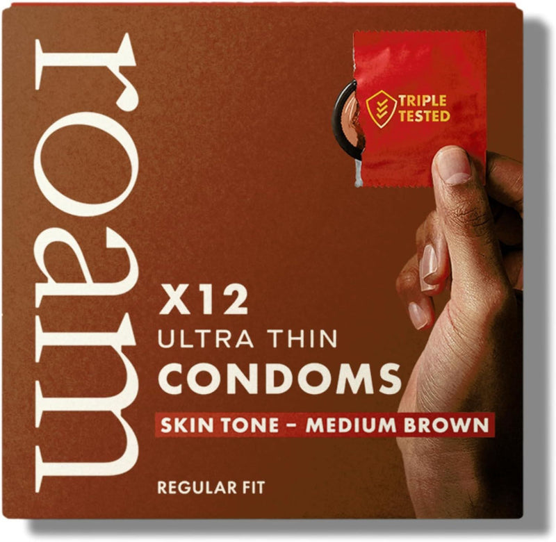 Roam Skin Tone Condoms - 12x Medium Brown