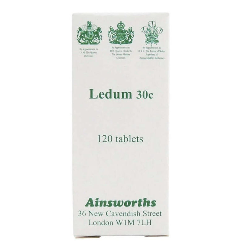 Ainsworths Ledum 30C Single Counter Remedy - 120 Tablets
