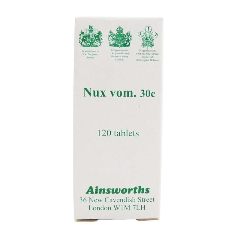 Ainsworths Nux Vomica 30C Single Counter Remedy - 120 Tablets