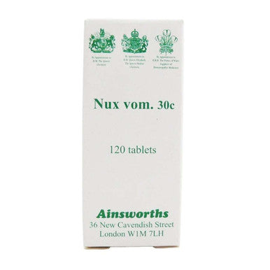 Ainsworths Nux Vomica 30C Single Counter Remedy - 120 Tablets