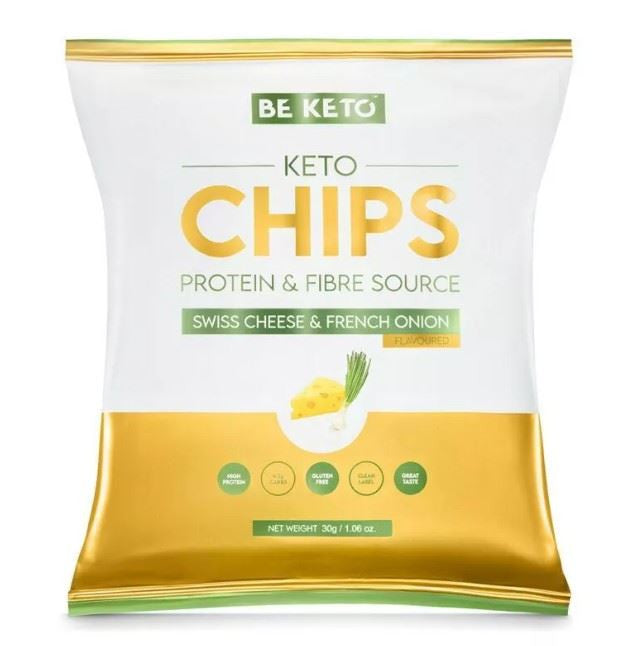 BeKeto Keto Chips Swiss Cheese & French Onion - 30g