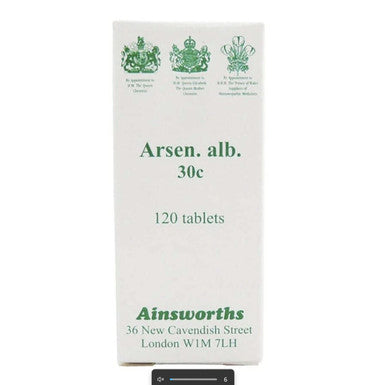Ainsworths Arsen Alb 30C Single Counter Remedy - 120 Tabs