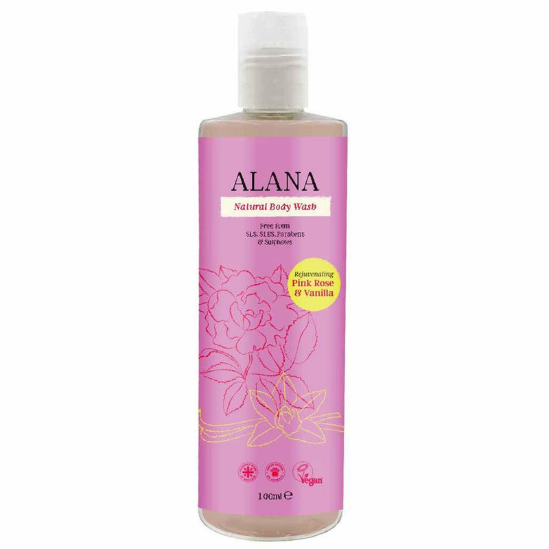 Alana Pink Rose & Vanilla Natural Body Wash Travel Size - 100ml