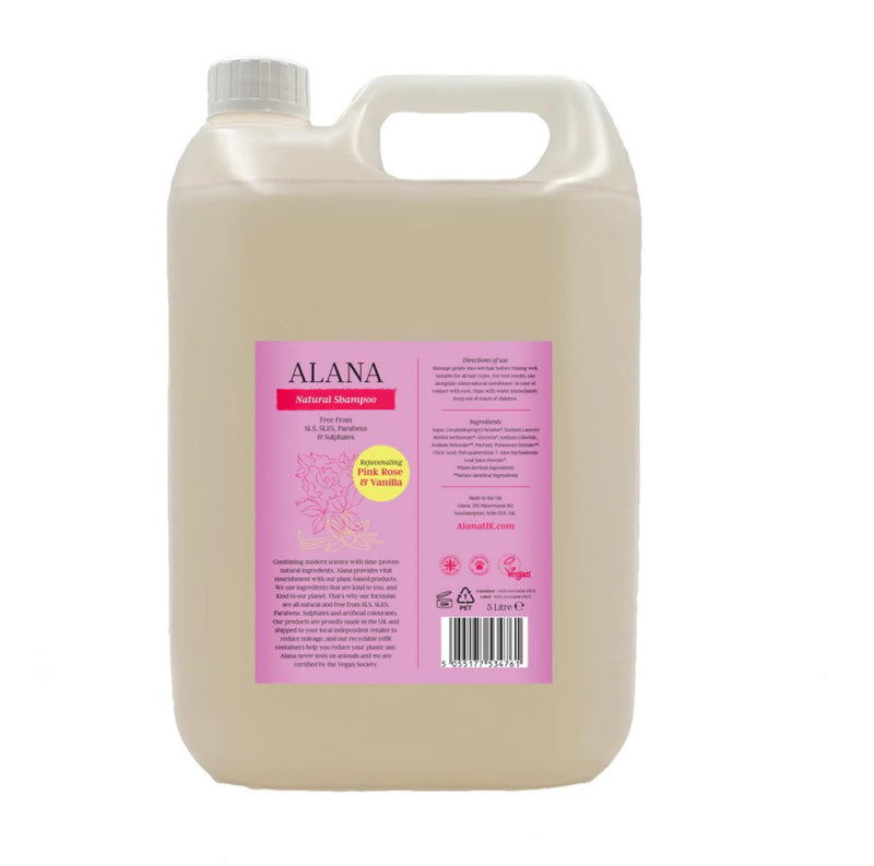 Alana Pink Rose & Vanilla Natural Shampoo - 5L