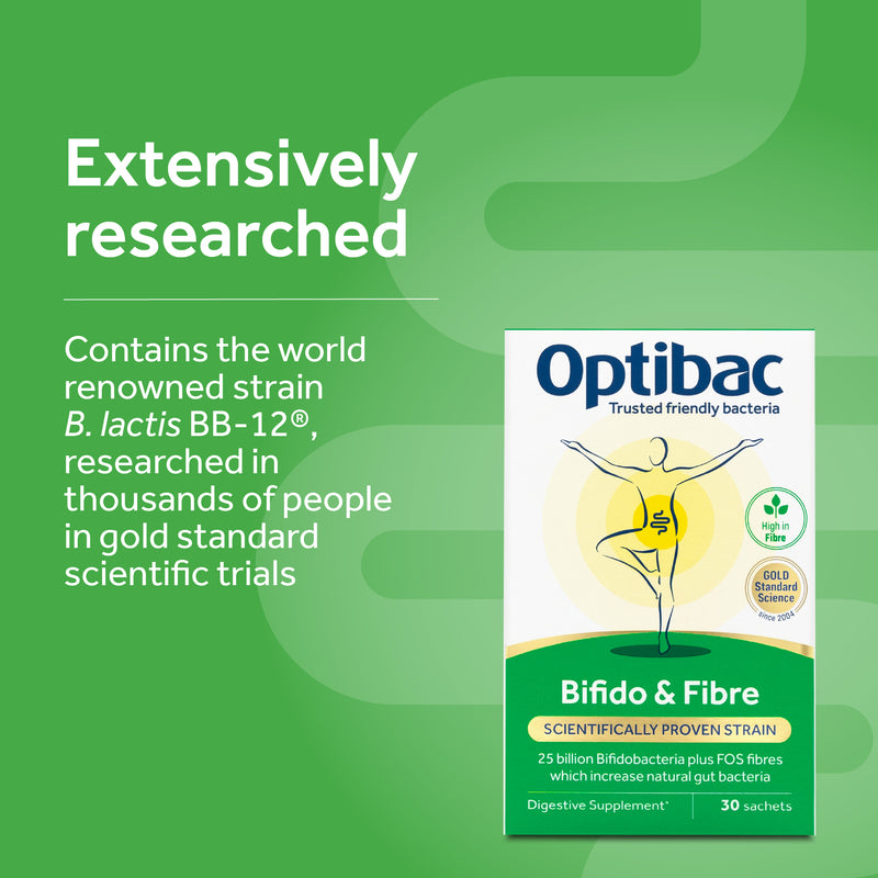Optibac Probiotics Bifidobacteria & Fibre - 30 Sachets x 6g