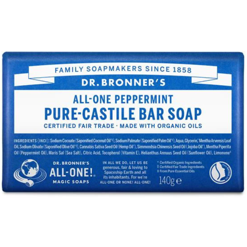 Dr Bronner Organic Peppermint Soap Bar - 140g