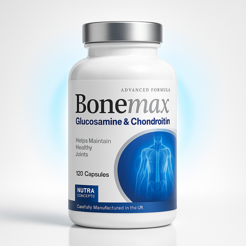 BoneMax Glucosamine & Chondroitin High Strength with Vitamin C, 120 Capsules (4-Months Supply) Made in The UK