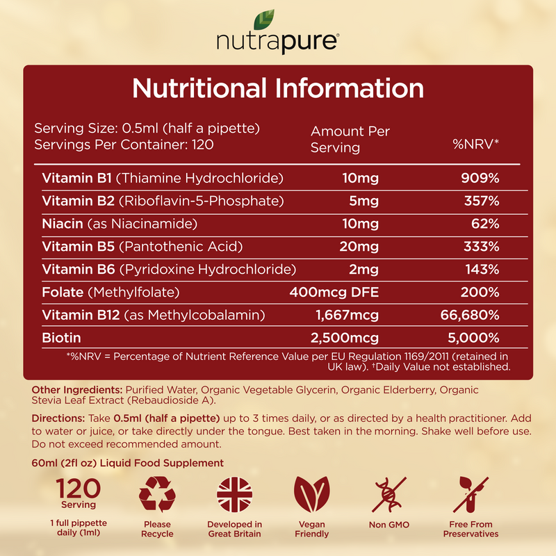 Nutrapure Complete B Complex Liquid Drops - 60ml