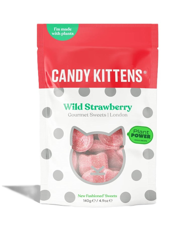 Candy Kittens Wild Strawberry Vegan Sweets 140g