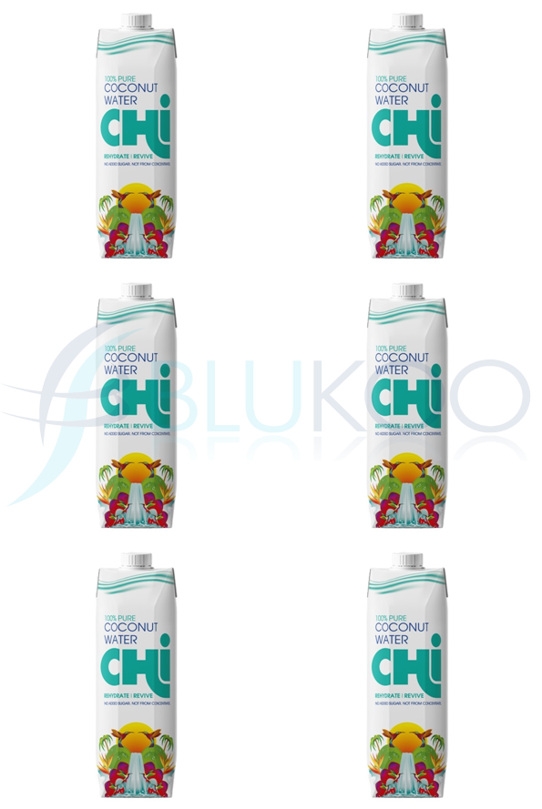Chi 100% Pure Coconut Water - 1L (Pack of 6)