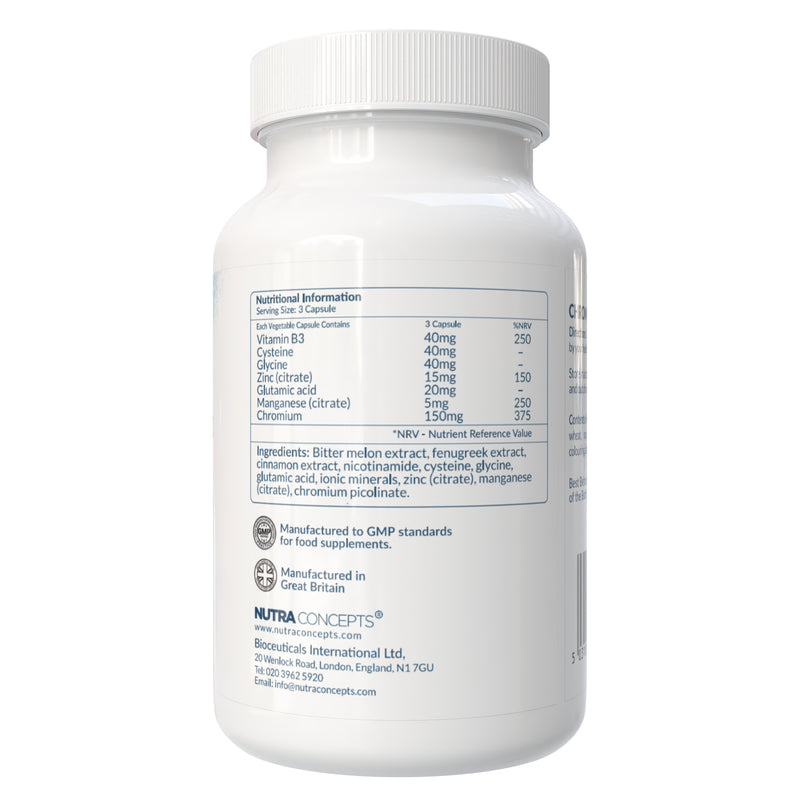 Nutraconcepts Chromium Complex Blood Sugar Energy & Weight Support - 60 Caps