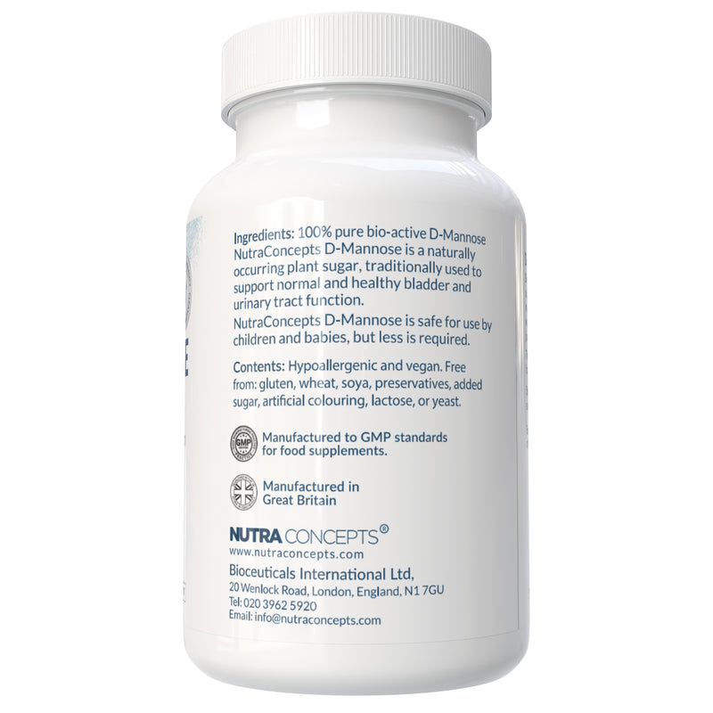 Nutraconcepts D Mannose Powder - Pure Bladder & Urinary Tract Support - 50g