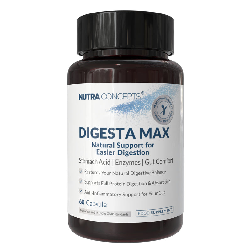 Nutraconcepts Digesta Max - Betaine HCL & Gut Health Support - 60 Capsules