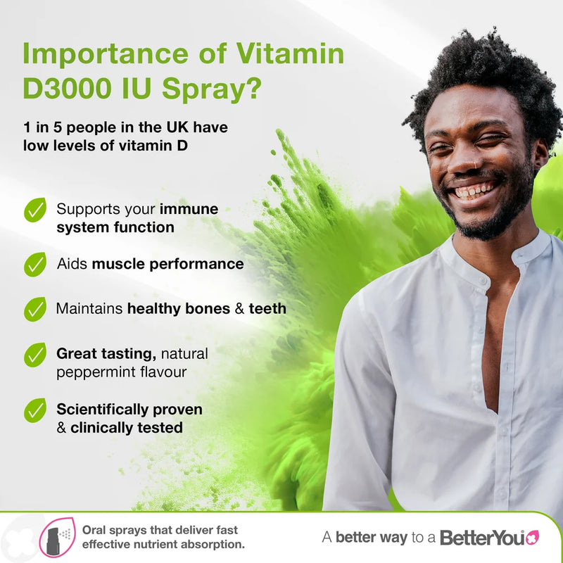 BetterYou Vitamin D 3000IU Spray (15ml) -  Daily Oral Spray