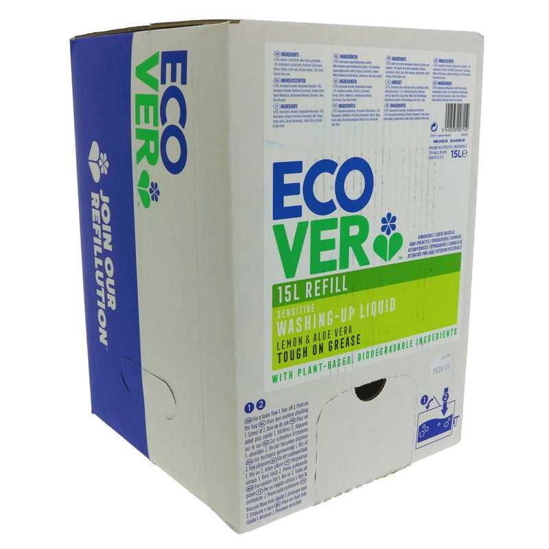 Ecover Washing up Liquid Lemon & Aloe Vera Refill - 15 Litre
