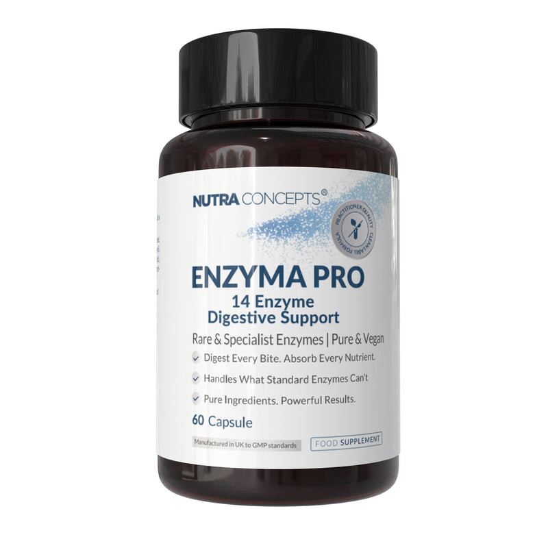 Nutraconcepts Enzyma Pro – 14-Digestive Enzyme Complex – 60 Vegan Capsules