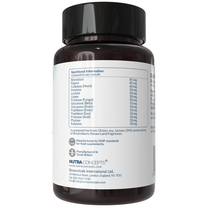 Nutraconcepts Enzyma Pro – 14-Digestive Enzyme Complex – 60 Vegan Capsules