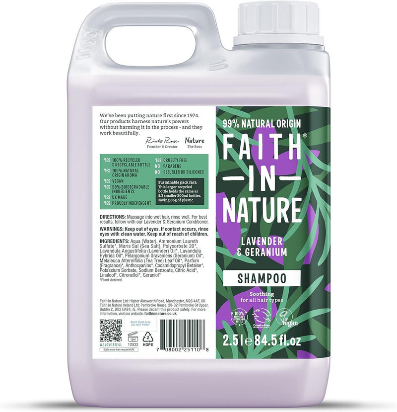 Faith in Nature Lavender & Geranium Shampoo - 2.5L