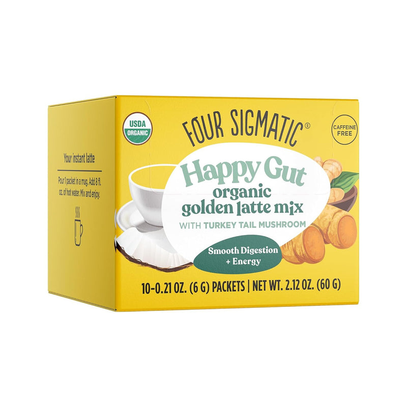 Four Sigmatic Happy Gut Golden Latte Mix with Turkey Tail - 10 Sachets