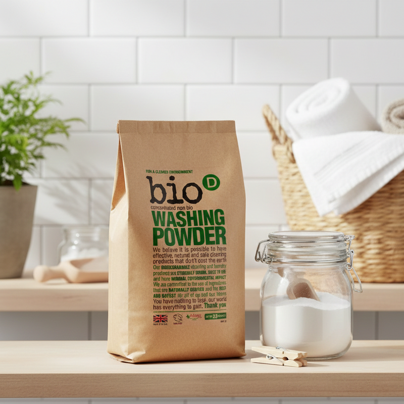 Bio-D Washing Powder (2Kg) - Fragrance Free Laundry Detergent