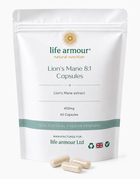 Life Armour Lion’s Mane 8:1 - 60 Capsules Pouch