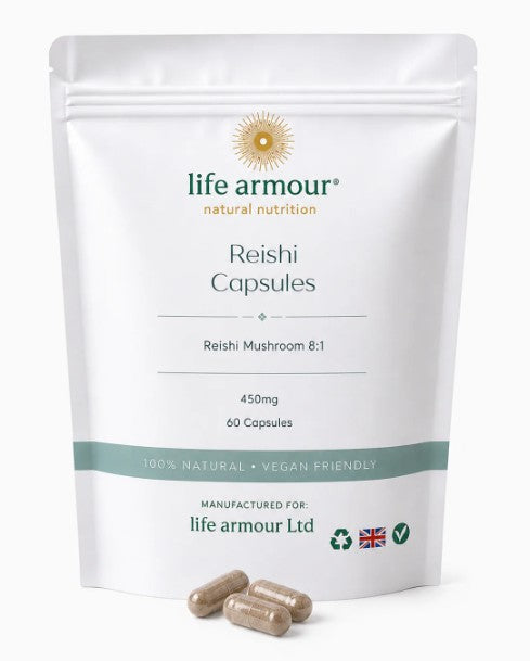 Life Armour Reishi 8:1 - 60 Capsules pouch