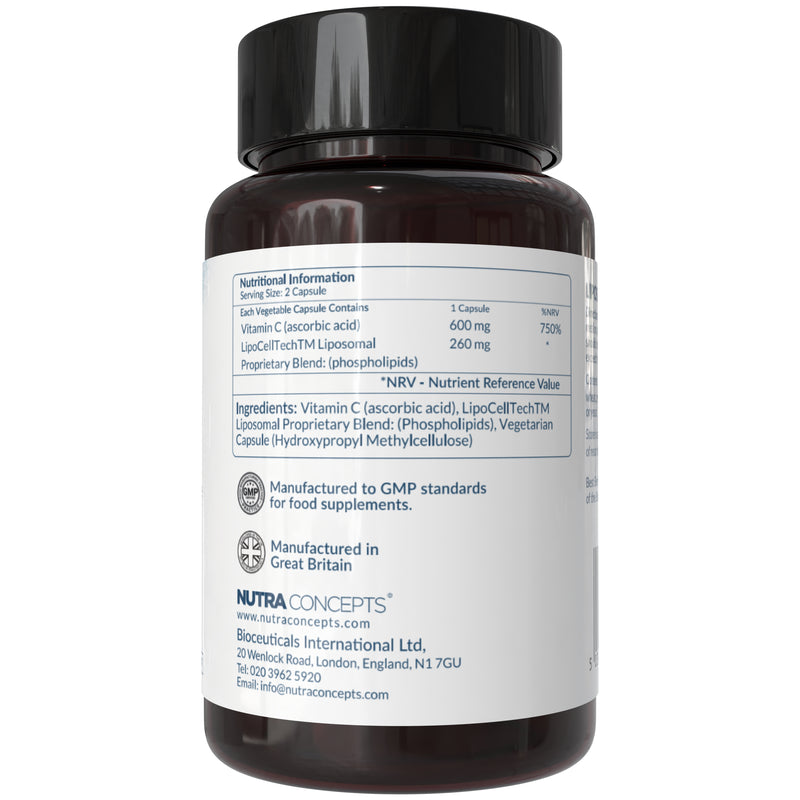 Liposomal Vitamin C – 600mg with LipoCellTech™ - 60 Capsules