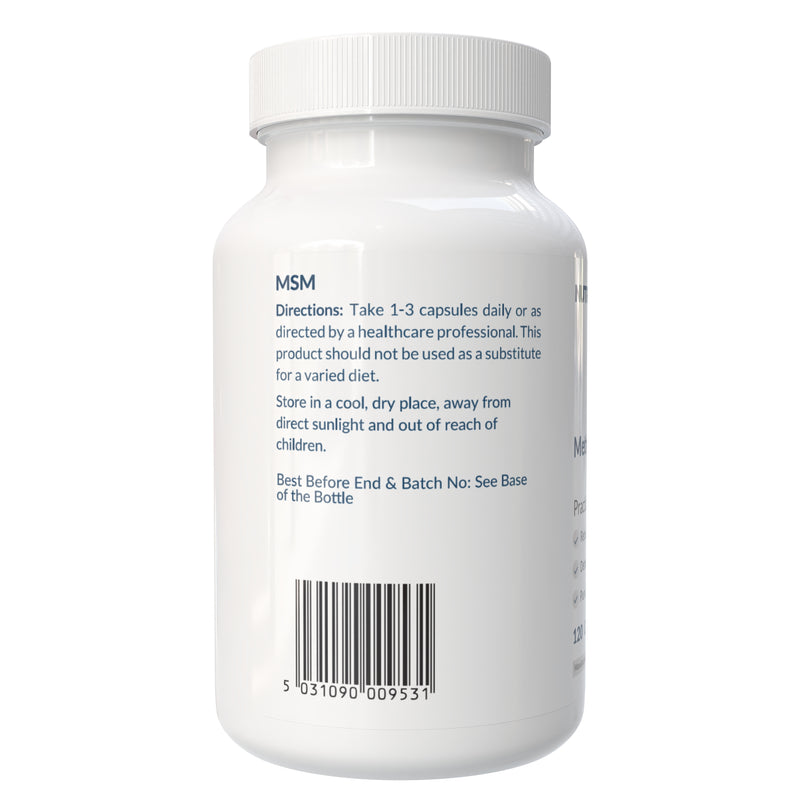 Nutraconcepts MSM Sulphur - Joint Cartilage Skin Hair & Nail Support - 120 Capsules