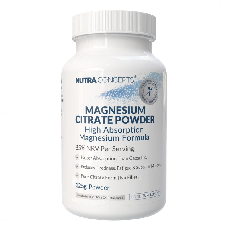 Nutraconcepts Magnesium Citrate High Bioavailable Bone & Nerve Support - 125g